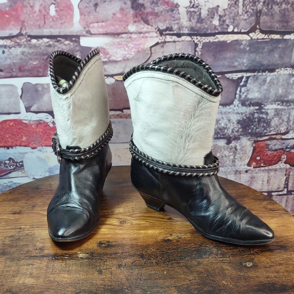 Vintage 90's Glacee Leather/Cowhide Western Boots